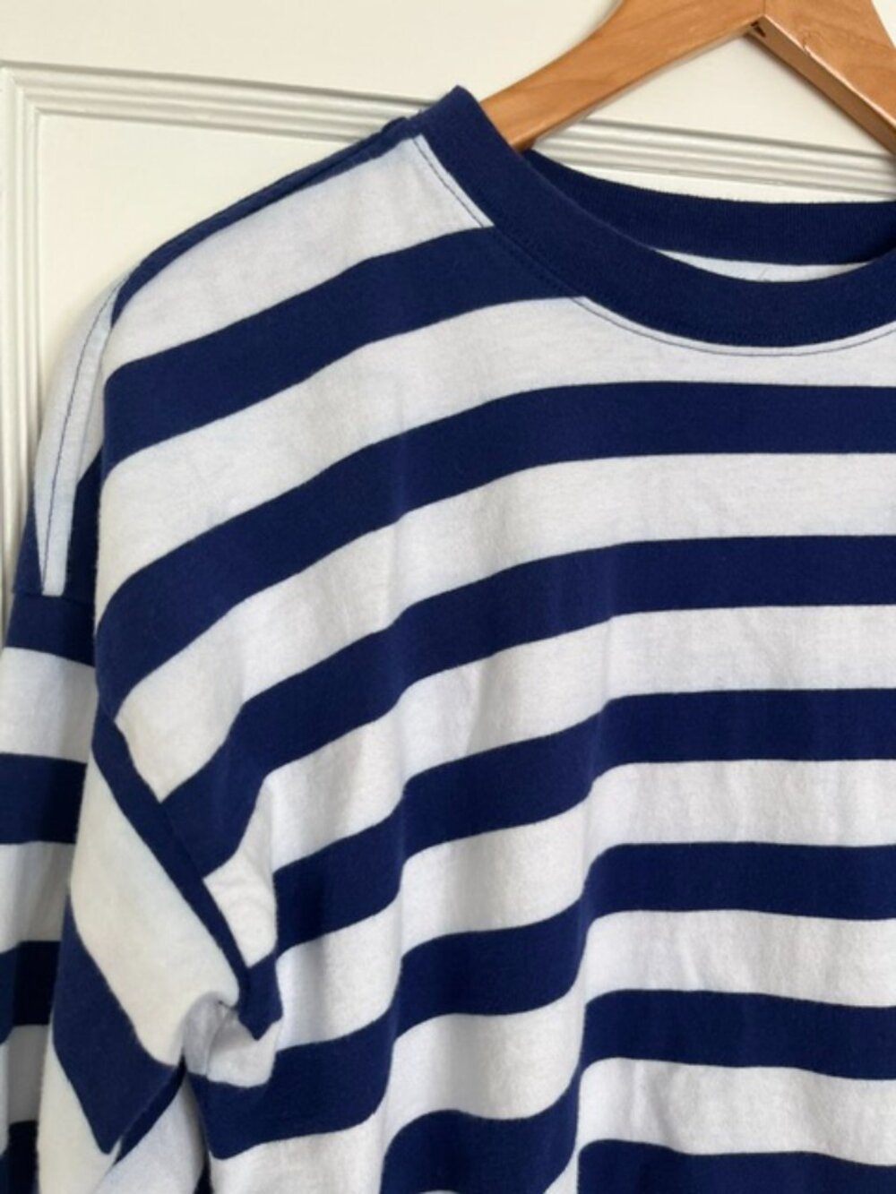 Madewell Oversized Long-Sleeve Striped Crewneck Tee | Size XS - Picture 6 of 8